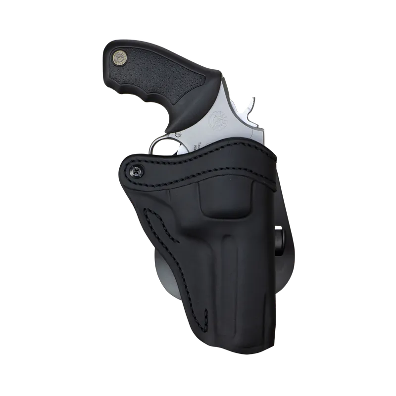 Ruger GP100 Right Hand OWB Stealth Black Leather Paddle Holster - 1791 Gunleather PDHR2SBLR RVH2
