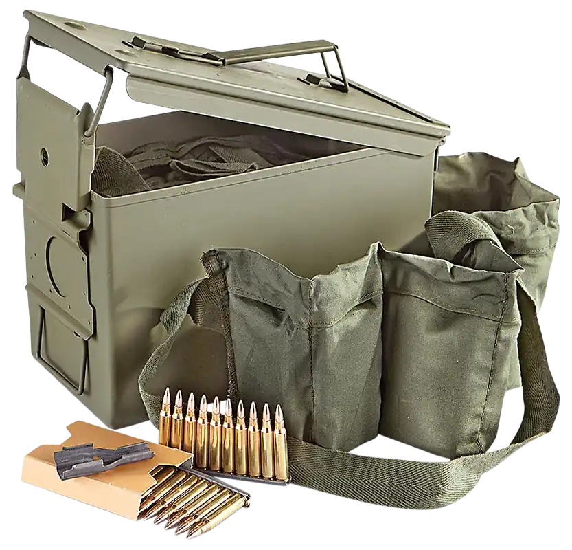 PMC 223AMB Bronze .223 Rem 55gr FMJ Ammo Can & Bandoleer - 840 Rounds (2 Cases)