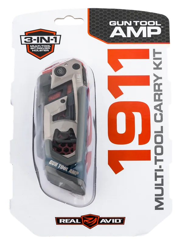Real Avid AVGTAMP1911 Gun Tool Amp-1911 Black Oxide Stainless Steel Folding Handgun Tool