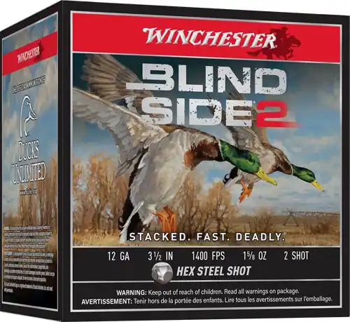 Winchester Blind Side 2 12GA 3.5" 1-5/8oz #2 Shot 25 Rounds 10 Boxes/Case