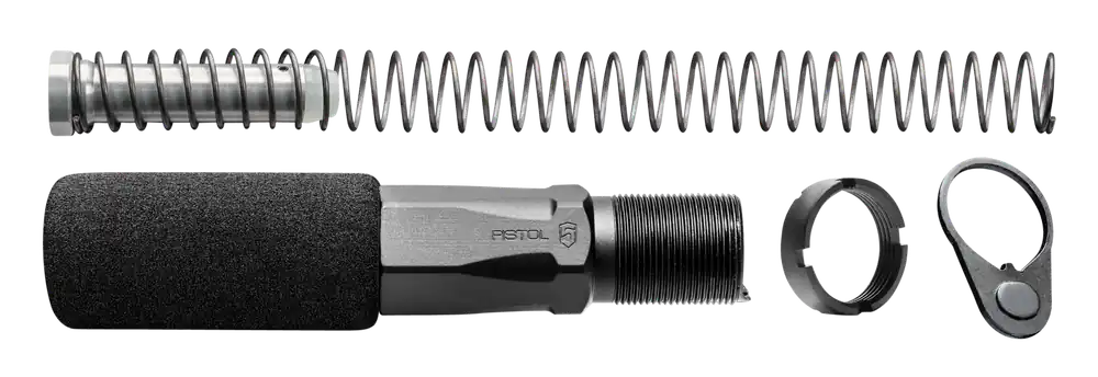 HEX2C Hex-2 Black Aluminum Buffer Tube Assembly for AR-Pistol Platform - Phase 5 Weapon Systems