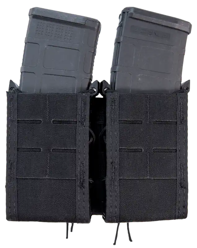 High Speed Gear TACO Duty Double Rifle Mag Pouch - Black Nylon MOLLE Mount