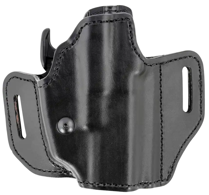 Bianchi 52831 Allusion Assent Pro-Fit OWB Holster for Glock 19/Ruger Security-9/FN FNS - Black Leather, Right Hand, Fits Belts Up to 1.50"