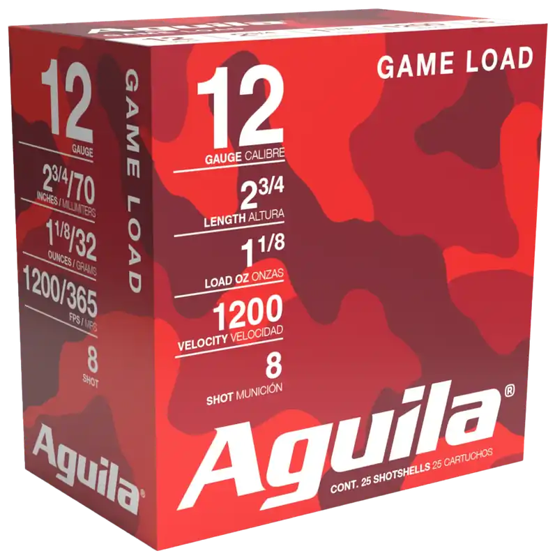 Aguila 12 Gauge Birdshot 1 1/8oz 8 Shot - 25 Rounds per Box