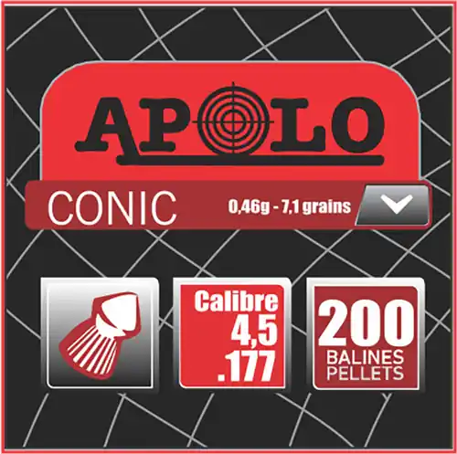 200 Pack Hatsan Apolo .177 Conic 7.1gr Pellets