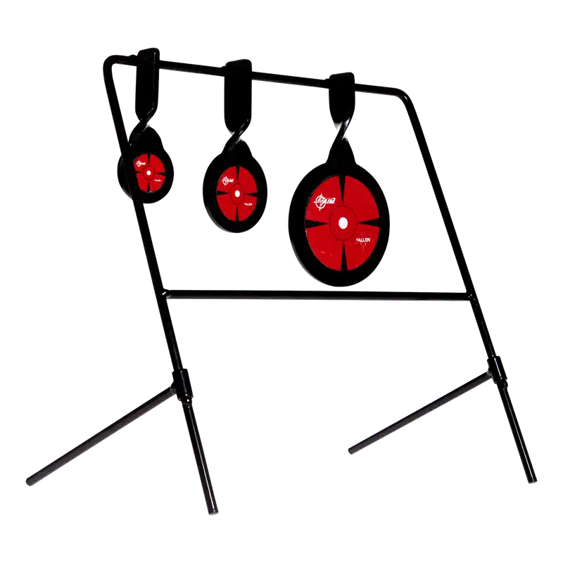 EZ-Aim 15403 Deflector Spinner Target System for Air Rifles and Rimfire Firearms - Black/Red Steel Circle
