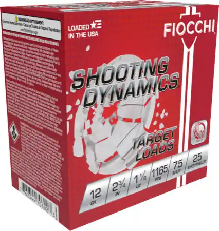 Fiocchi 12GA 2.75" 1-1/8oz #7.5 1165FPS 250-Round Case