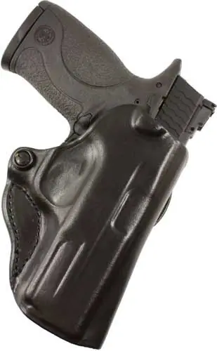 DeSantis Mini Scabbard Holster for 1911 3-3.5" - Black Leather RH OWB