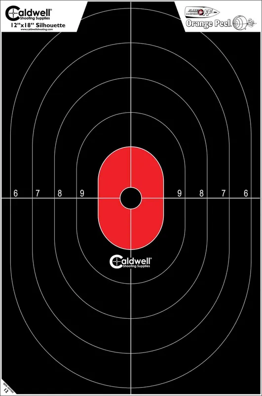 Caldwell Center Mass Silhouette Paper Target Pack - Black/Red (8 Count)