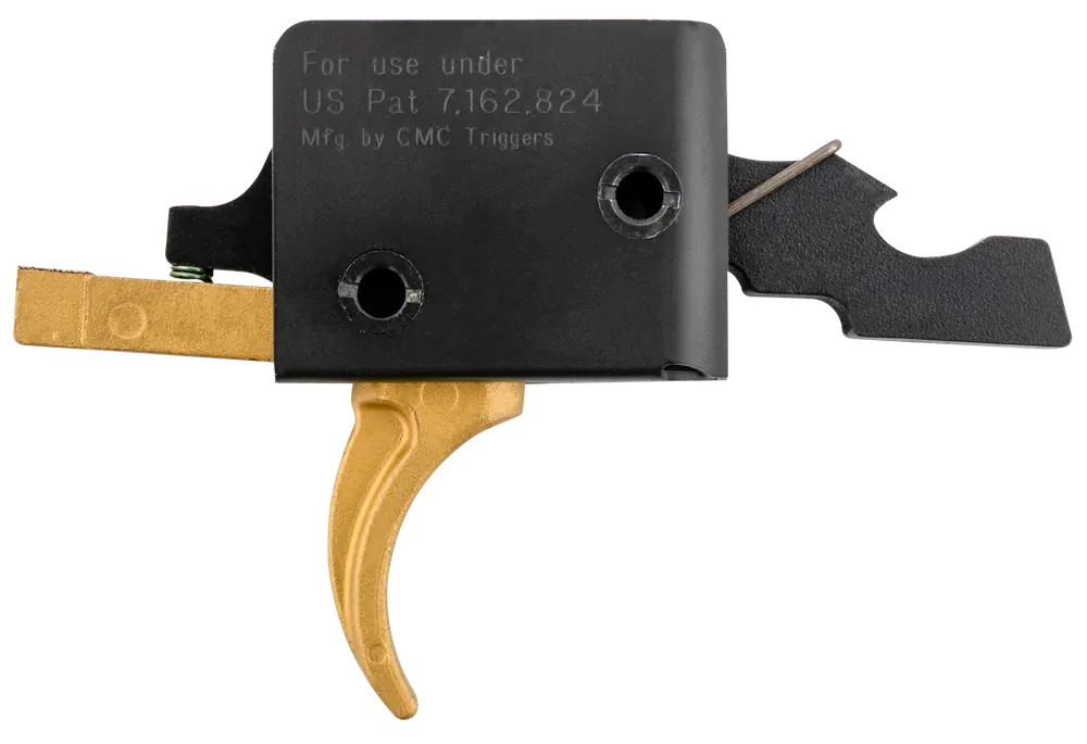 CMC 91501GF Gold Finger Single-Stage Curved Trigger, 3-3.50 lbs Draw Weight, Gold Finish