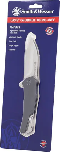 3" Black Folding Knife with Oasis Carabiner