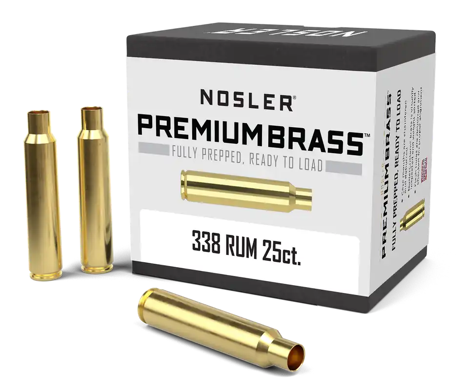 Nosler Premium Unprimed Brass Cases 338RUM - 25 Count