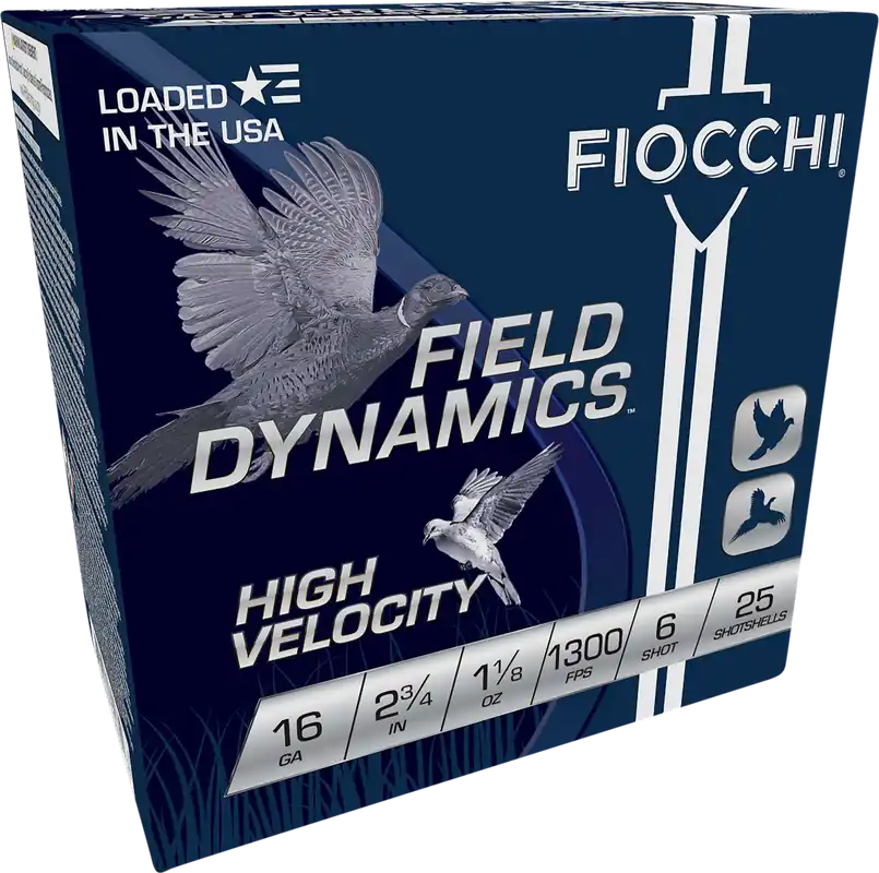 Fiocchi 16HV6 Field Dynamics High Velocity 16Gauge 2.75" 1 1/8oz 6Shot 25 Per Box/10 Case