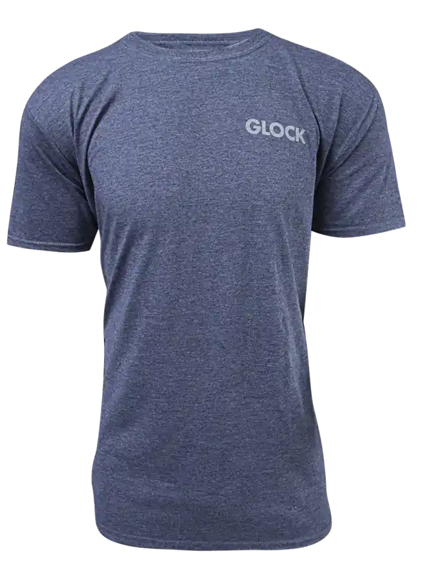 Glock Pistol Flag Heather Navy T-Shirt 3XL Semi-Fitted