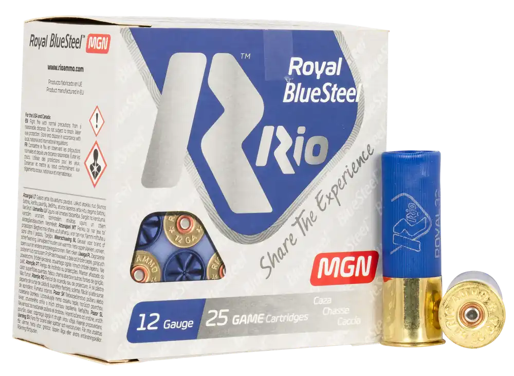 Rio Ammunition RBSM323 Royal BlueSteel 12 Gauge 3" 1 1/8 oz #3 Shot 25 Rounds Per Box, 10 Boxes Per Case
