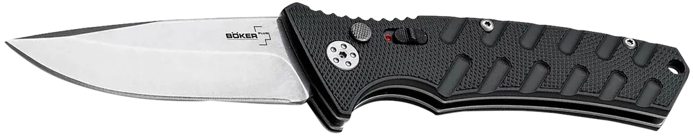 Boker Plus Strike Auto Pocket Knife with 3.35" Black D2 Steel Blade and Aluminum Handle