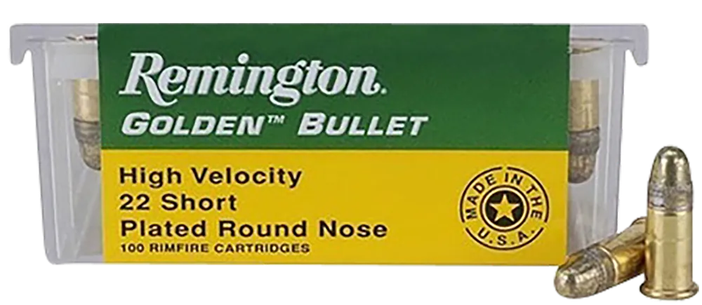Remington 21001 Golden Bullet .22 Short 29gr PLRN - 100/Box, 50/Case