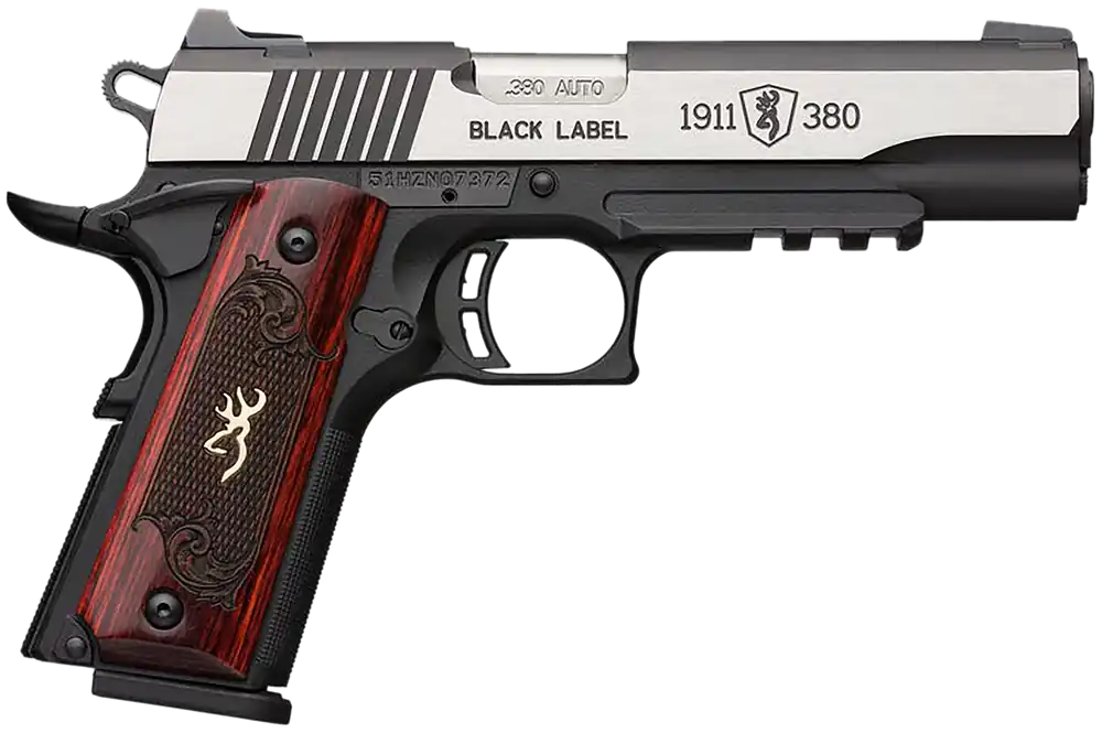 Browning 1911 Black Label Medallion Pro .380 ACP Pistol with Target Crown Barrel and Picatinny Rail