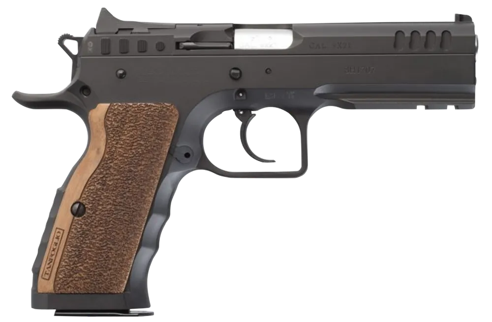 Tanfoglio Defiant Stock I 9mm Pistol with 4.50" Barrel and Wood Grip