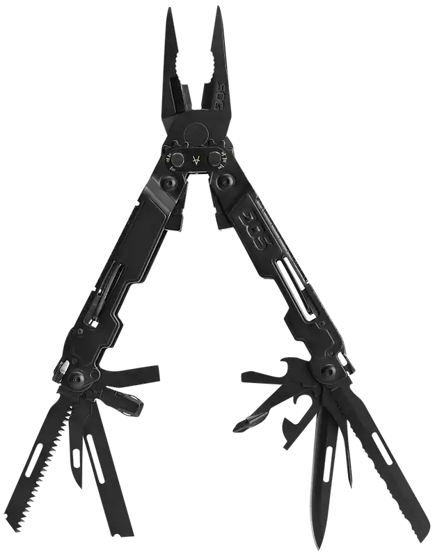 SOG PowerAccess Deluxe Multi-Tool, Black Stainless Steel, 21 Functions with Sheath