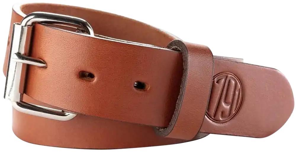 Classic Brown Leather Gun Belt with Buckle Closure - 1.50" Wide, Size 38/42