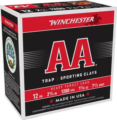 Winchester AA 12GA 2.75" 1-1/8oz #7.5 1200FPS 250-Round Case