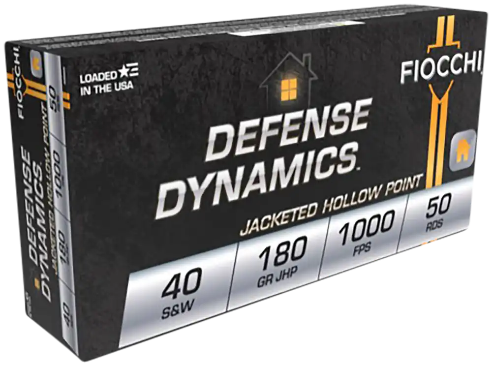 Fiocchi Defense Dynamics 40S&W 180gr JHP Ammo - 50 Rounds/Box, 20 Boxes/Case