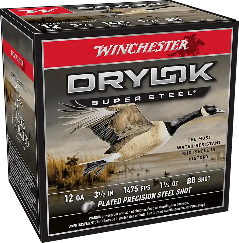 Winchester Drylok Super Steel 12 Gauge High Velocity BB Shot 25/Box