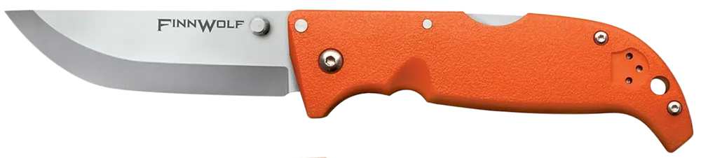 Cold Steel Finn Wolf Folding Knife with Blaze Orange Handle and Satin AUS-8A Blade