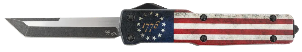 Templar Knife MZBRF221 Betsy Ross Flag OTF Tanto with D2 Steel Blade and Aluminum Zinc Alloy Handle