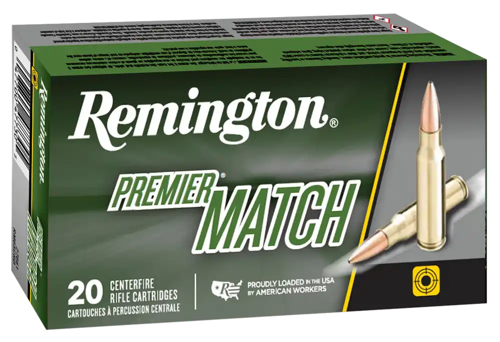 Remington Premier Match .223 Rem 52gr BTHP Ammo - 20 Rounds per Box