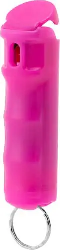 Compact Pink Pepper Spray with Key Ring - 12g Mace Hard Case