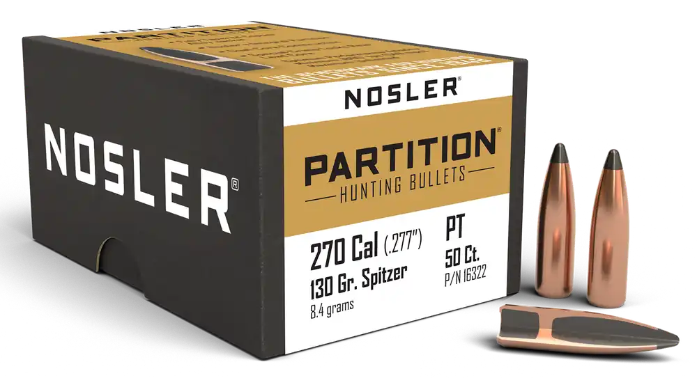 Nosler 16322 Partition .270 Win 130gr Spitzer 50 Rounds