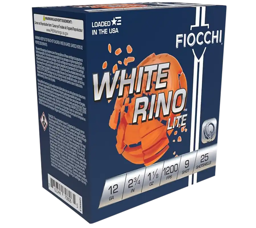 Fiocchi Exacta Target White Rino Lite 12 Gauge 9 Shot 25/Box