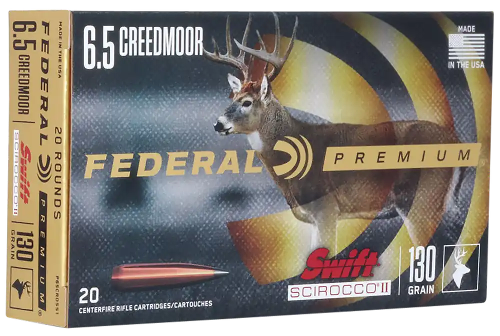 Federal Premium 6.5 Creedmoor 130gr Swift Scirocco II - 20 Rounds Per Box