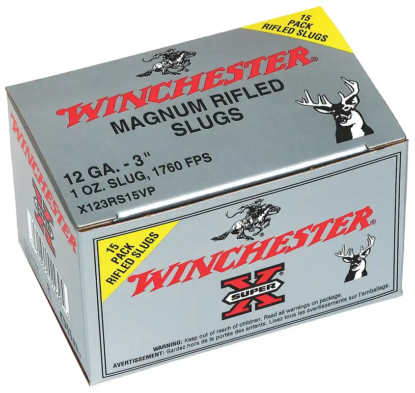 Winchester Super X 12 Gauge Rifled Slug Ammo - 15 Rounds per Box