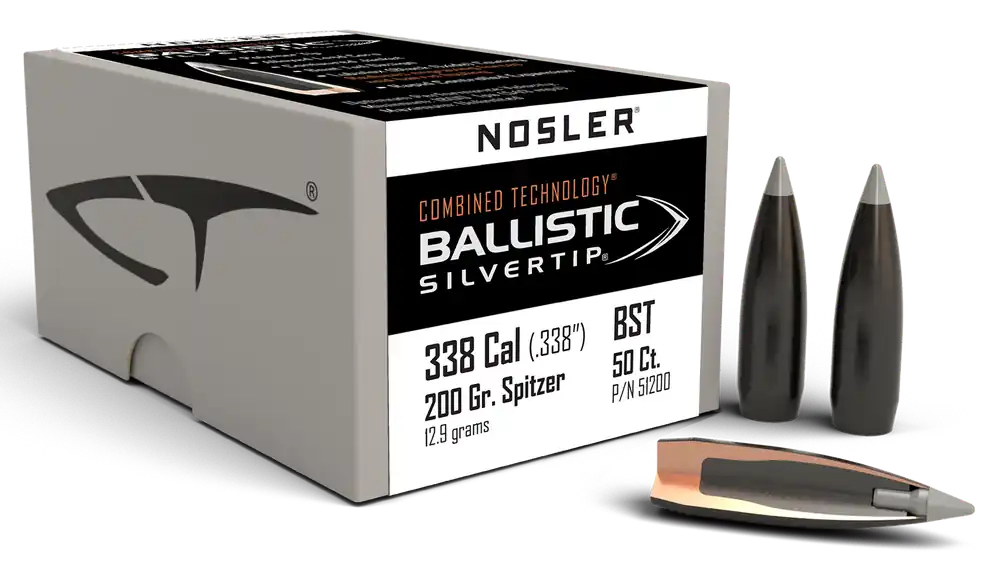 Nosler 51200 Ballistic Silvertip .338 Cal 200gr Spitzer Point - 50 Rounds