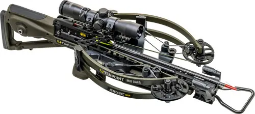 ACUSLIDE 425FPS Moss Green TenPoint Crossbow Kit - Siege 425