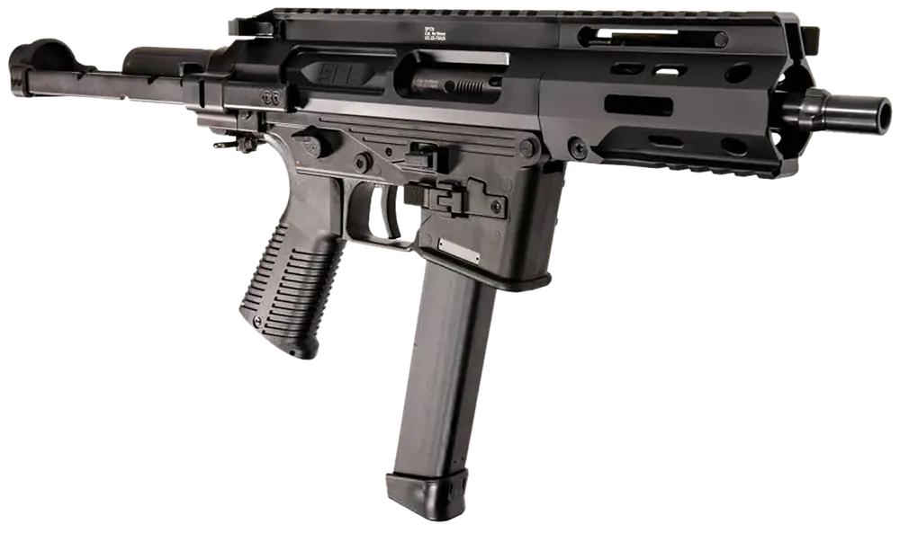 B&T Firearms BT500003PDWGTB SPC 9mm Luger 33+1 with 6.5" Black Steel Barrel and Aluminum Brace Adapter