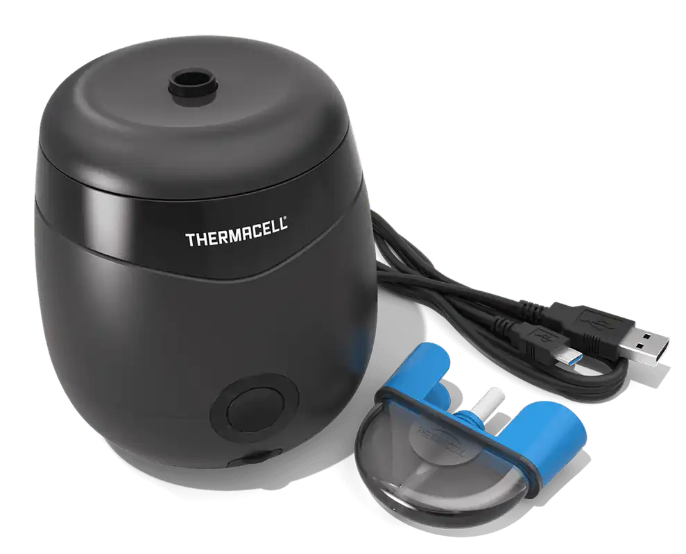 Thermacell E55X Rechargeable Mosquito Repeller - 20 ft Coverage, 12-Hour Protection, Odorless, Charcoal Gray