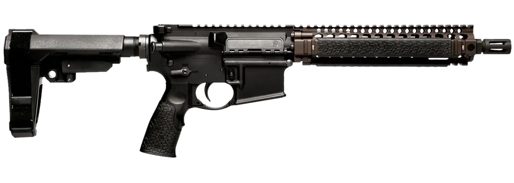 Daniel Defense DDM4 MK18 Pistol, 10.3" Barrel, Black, SBA3 Brace, Ambidextrous Controls