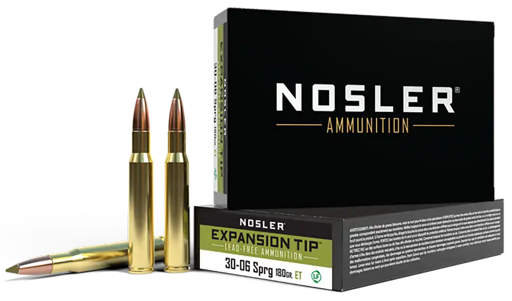 Nosler 40037 E-Tip 30-06 Springfield 180gr Lead-Free Ammunition, 20 Rounds per Box