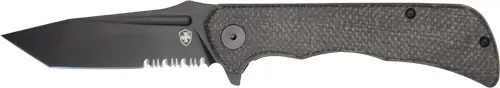 Black Micarta Tanto D2 Templar Paladin Folding Knife - 3.27" Blade