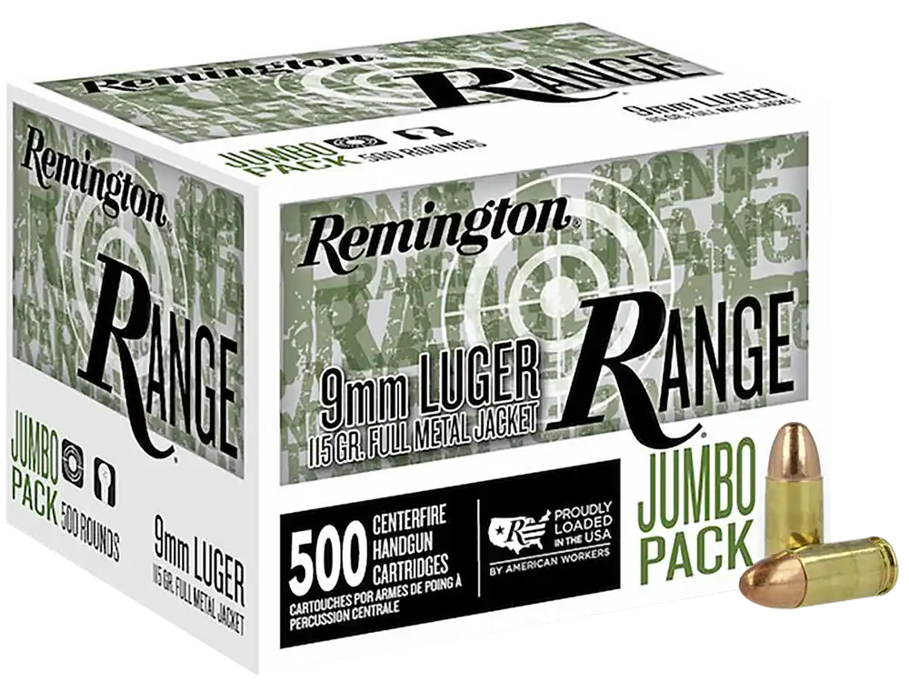 Remington 9mm Luger 115gr FMJ Range Pack - 500 Rounds