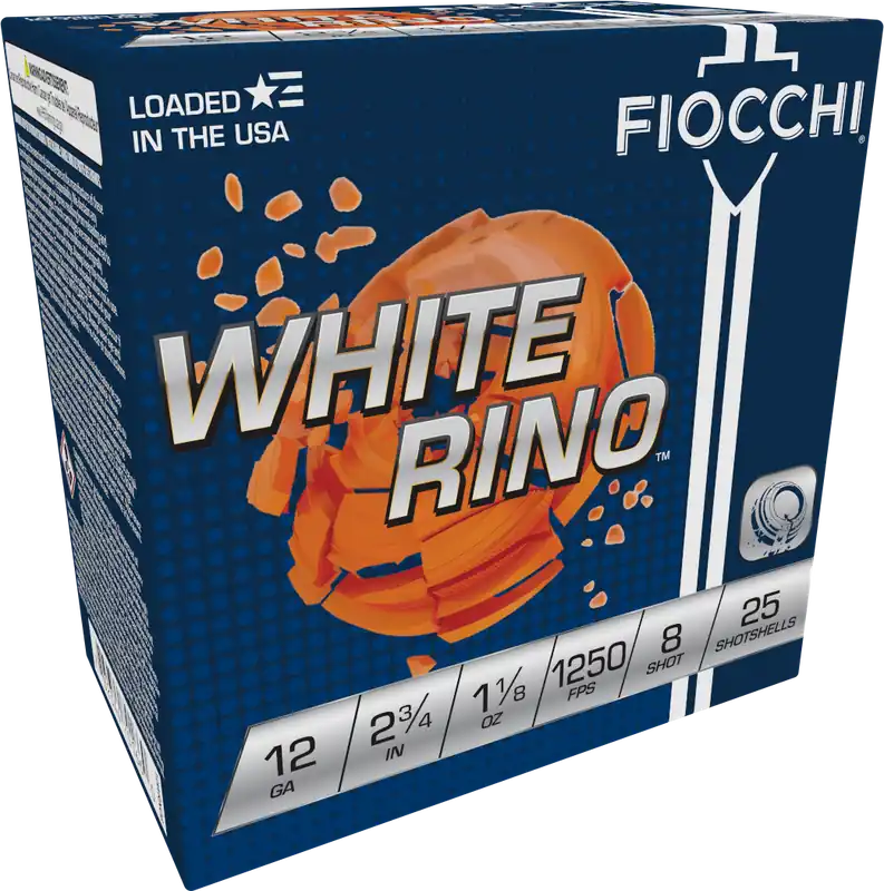 Fiocchi Exacta Target White Rino 12 Gauge 2.75" 1 1/8oz 8 Shot - 25/Box