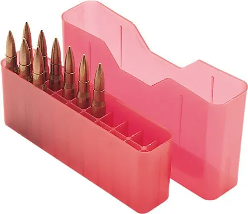 20-Round Slip Top Ammo Box for Medium Rifle - Clear Red MTM
