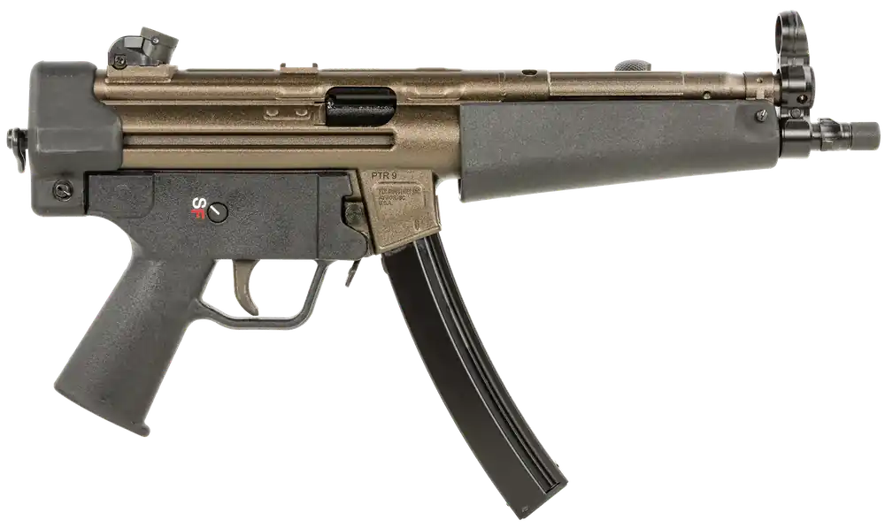 PTR 604 9mm Luger Pistol, Bronze/Black, 20+1 Capacity, 8.86" Barrel, Rotary/Hooded Sights
