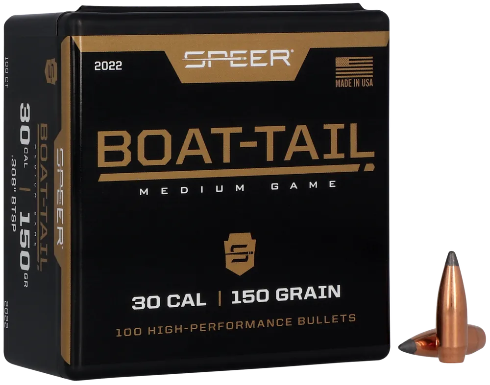 Speer 2022 30Cal 150gr JSP Boat Tail Bullets - 100/Box, 5/Case