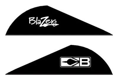 2" Solid Black Bohning Blazer Vanes - 36 Pack