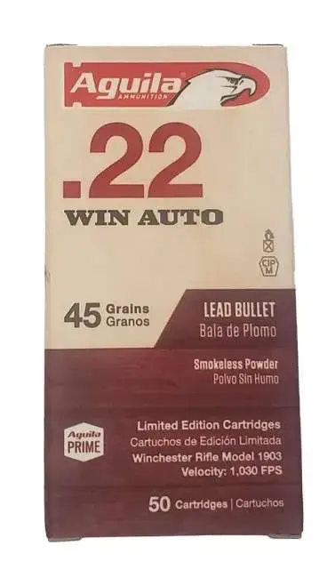 Aguila 1B222504 Rifle 22 Win 45 gr Lead Round Nose (LRN) 50 Round Box